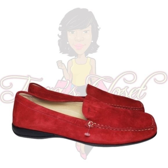 Geox Shoes - Geox Respira Red Closed Toe Slip-On Flats Sz 42